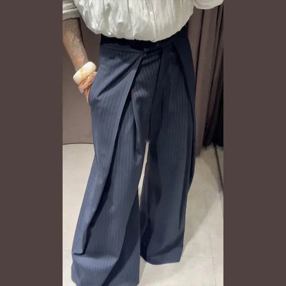 Women's striped loose fit pants