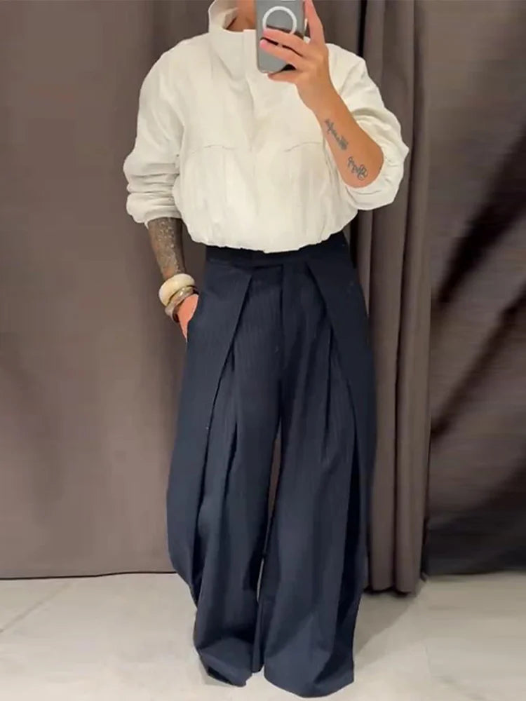 Women's striped loose fit pants
