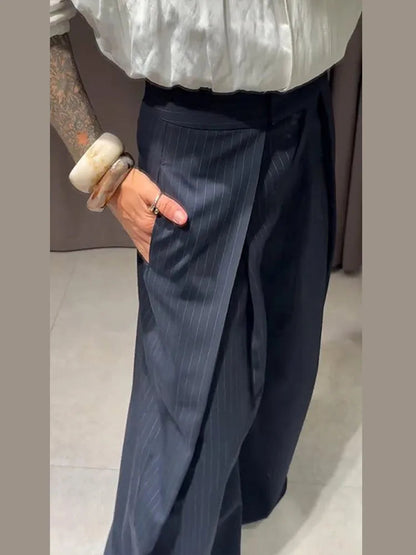 Women's striped loose fit pants