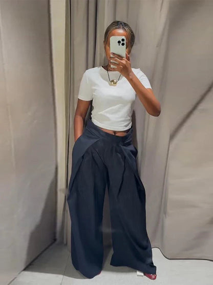 Women's striped loose fit pants
