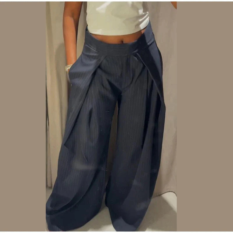 Women's striped loose fit pants