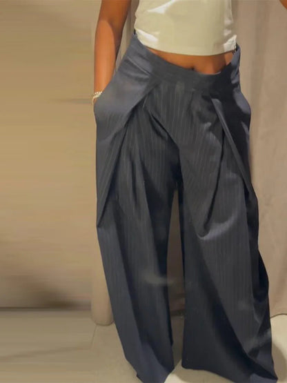 Women's striped loose fit pants
