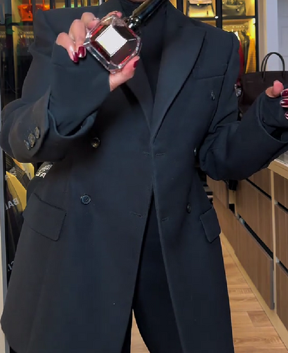 Hourglass-shaped suit jacket - black
