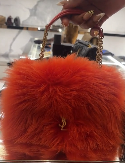 Faux fur crossbody bag