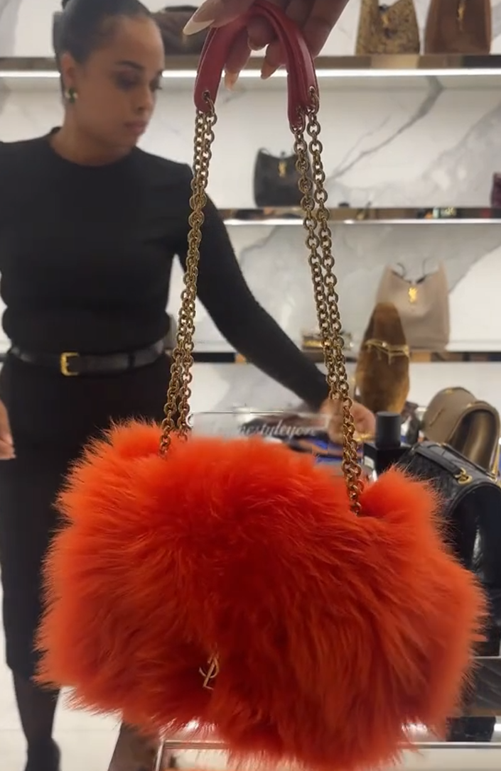 Faux fur crossbody bag