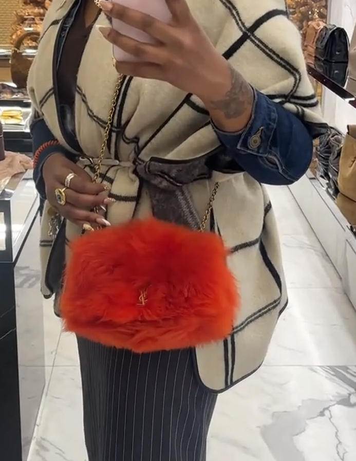 Faux fur crossbody bag