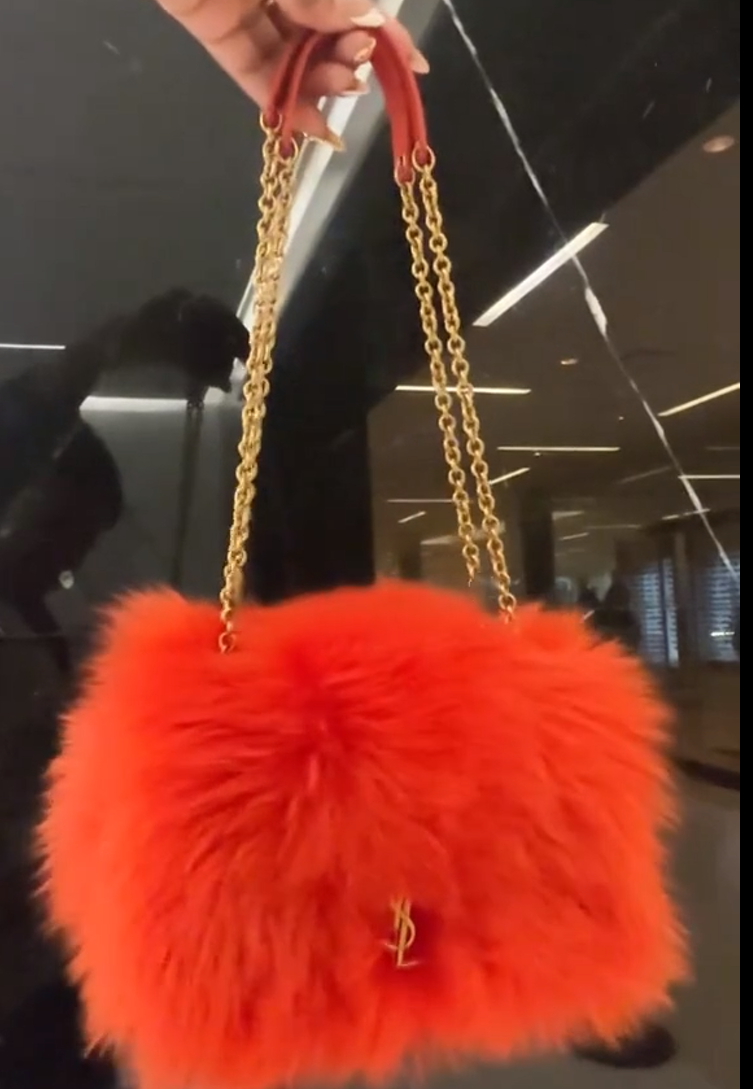 Faux fur crossbody bag