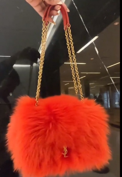 Faux fur crossbody bag