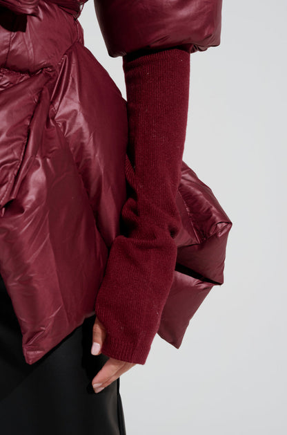 Ribbed cuff puff coat down jacket