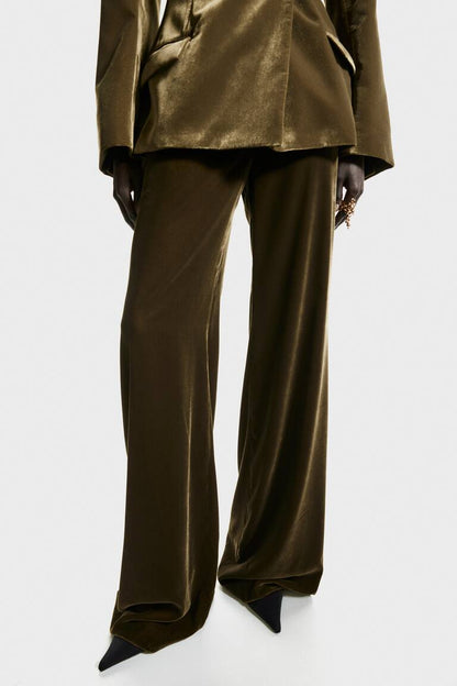 Velvet single-button suit and trousers