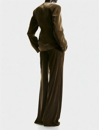 Velvet single-button suit and trousers