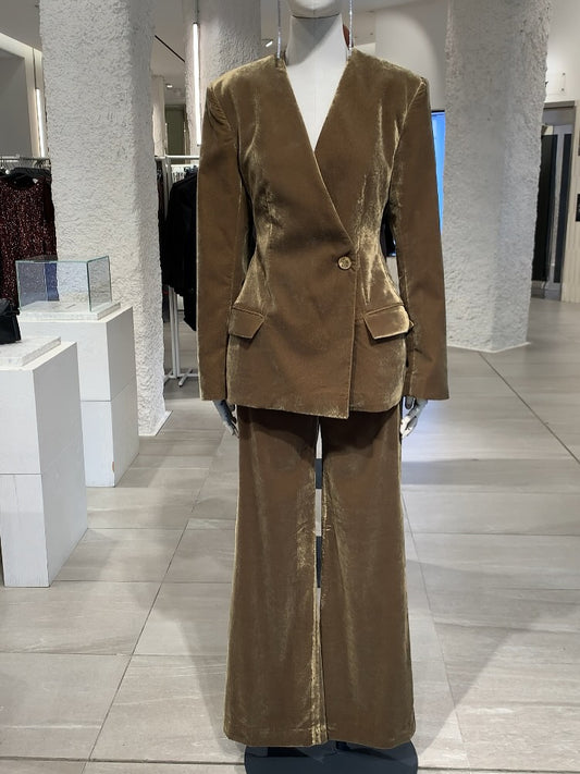 Velvet single-button suit and trousers