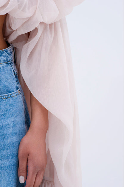 Loose-fitting off-shoulder long-sleeved shirt