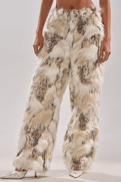 Modern Primitive Man High-Neck Plush Top + Trousers Set
