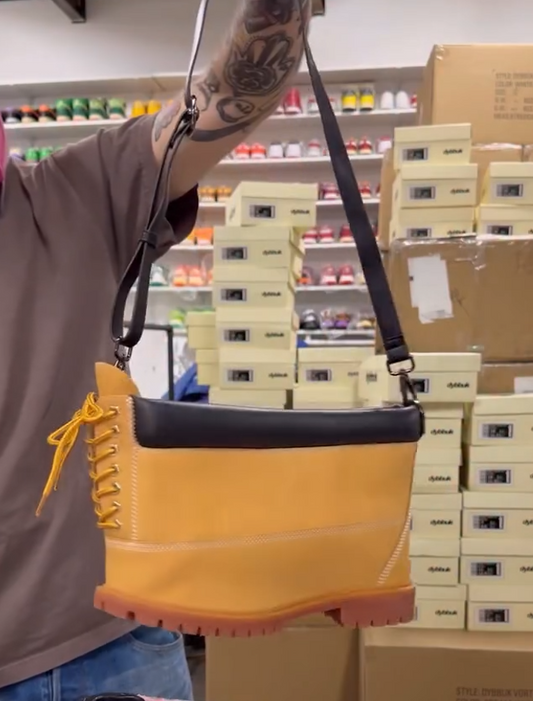 Martens boots transformed into a crossbody bag