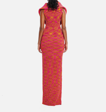 Sleeveless fitted top and knitted skirt set