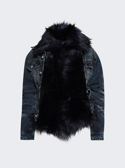 Faux fur belted jacket