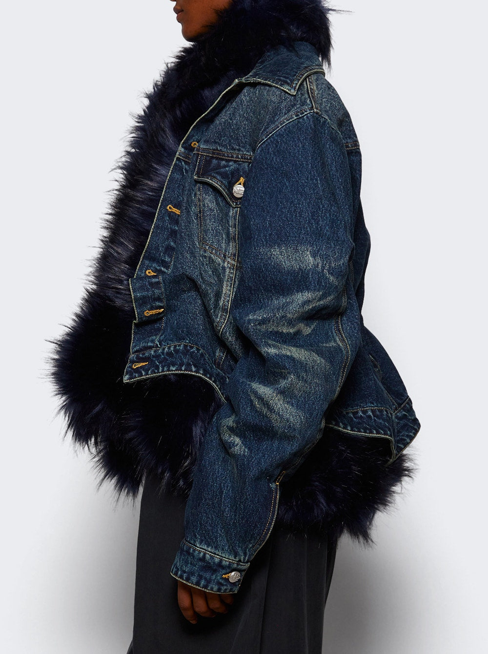 Faux fur belted jacket