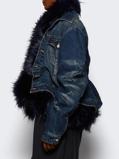 Faux fur belted jacket