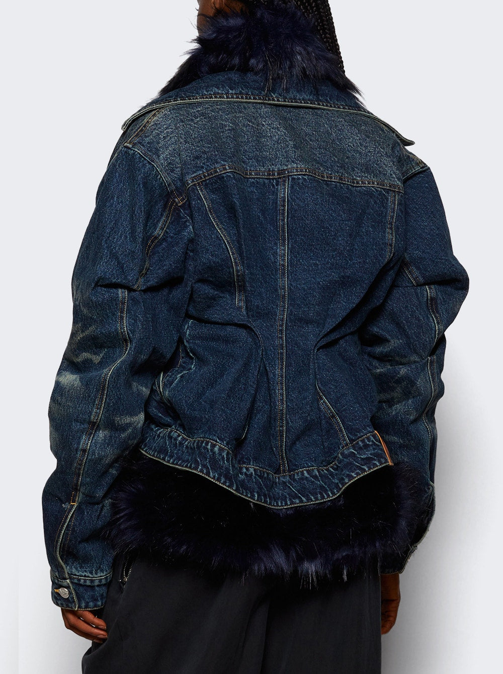 Faux fur belted jacket