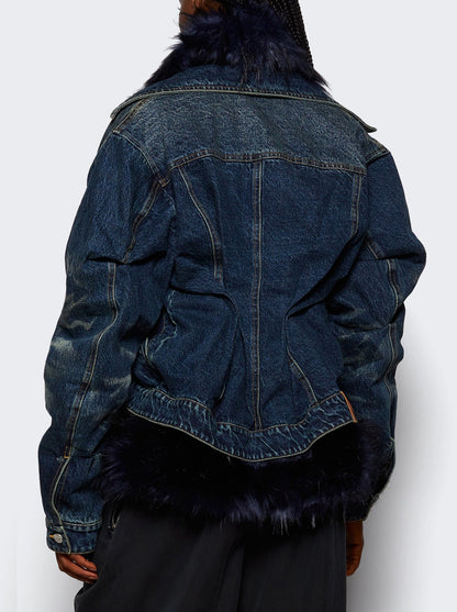 Faux fur belted jacket
