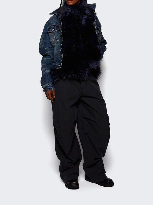 Faux fur belted jacket