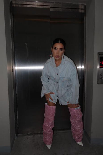 Shiny leggings and shoe covers