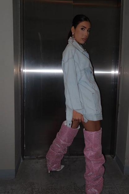 Shiny leggings and shoe covers