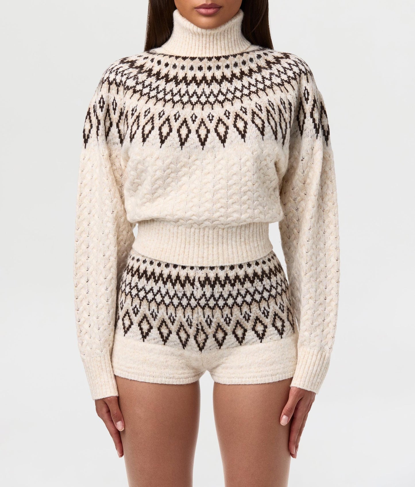 Knit Turtleneck Fair Isle Sweater