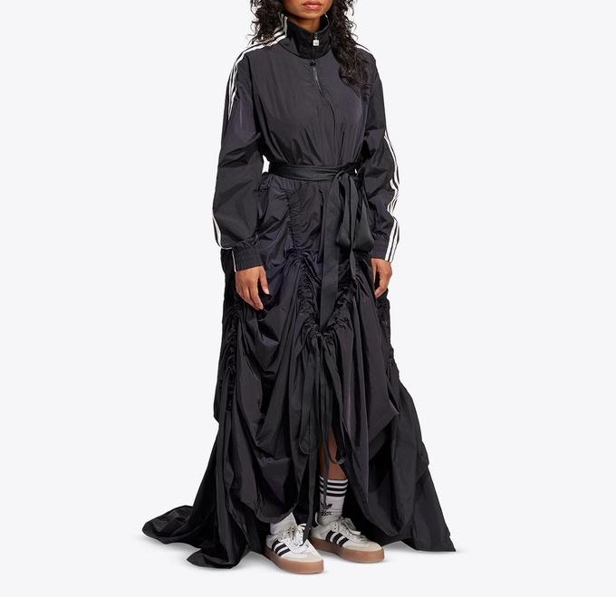 Stand-up collar sporty maxi dress