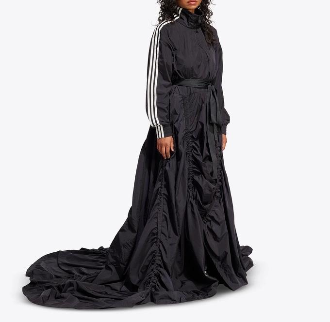Stand-up collar sporty maxi dress