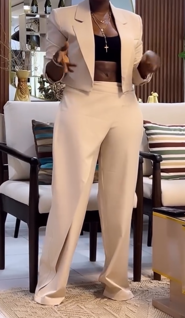 Short Blazer and Trousers Set