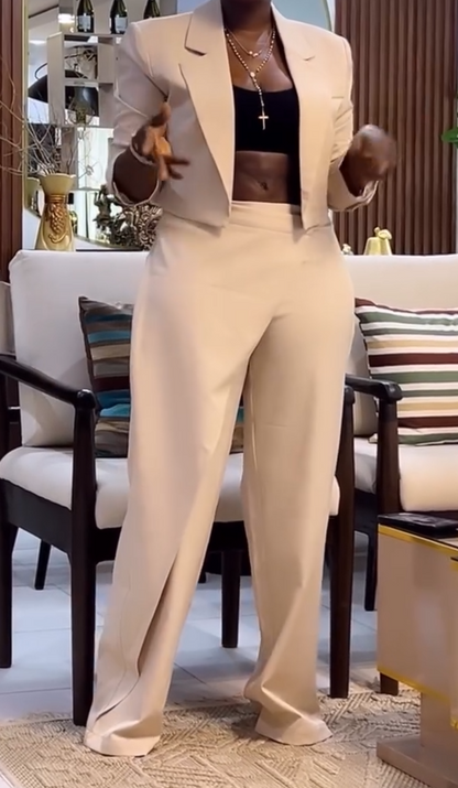 Short Blazer and Trousers Set