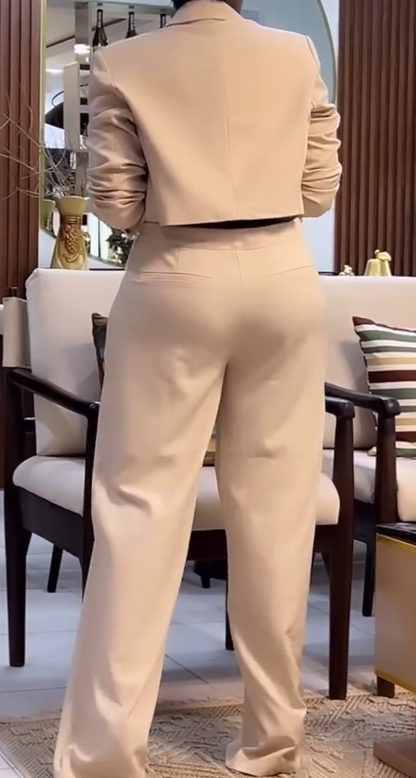 Short Blazer and Trousers Set