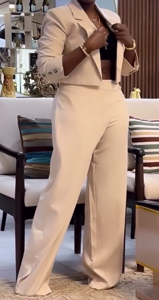 Short Blazer and Trousers Set