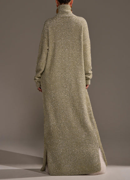 Gold metallic long-sleeved sweater