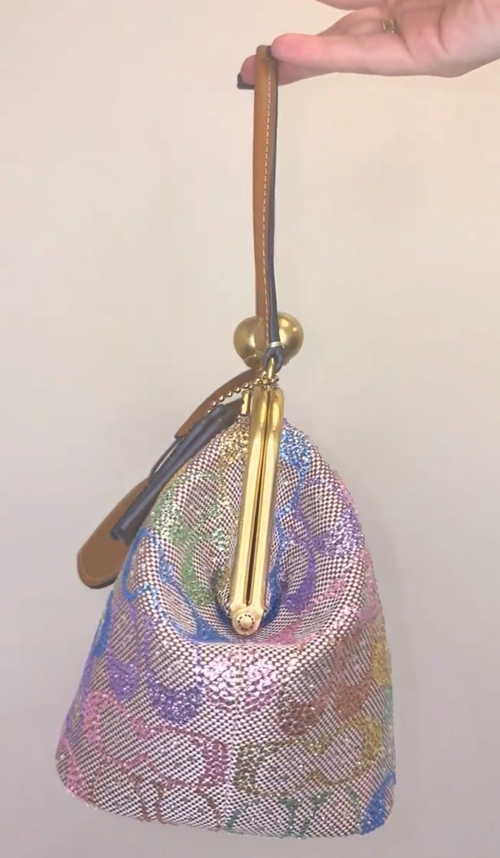 Small Kiss Lock Rainbow Crystal Eyeglass Frame Bag