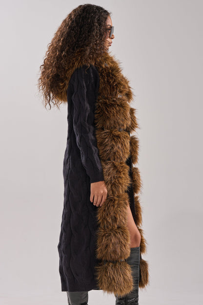 Oversized plush faux fur coat