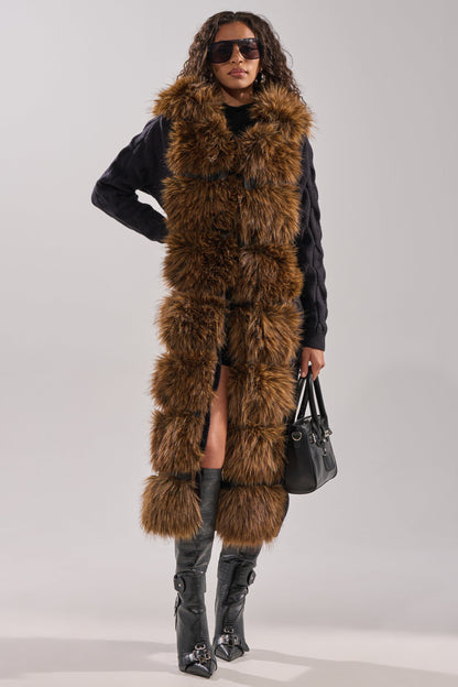 Oversized plush faux fur coat