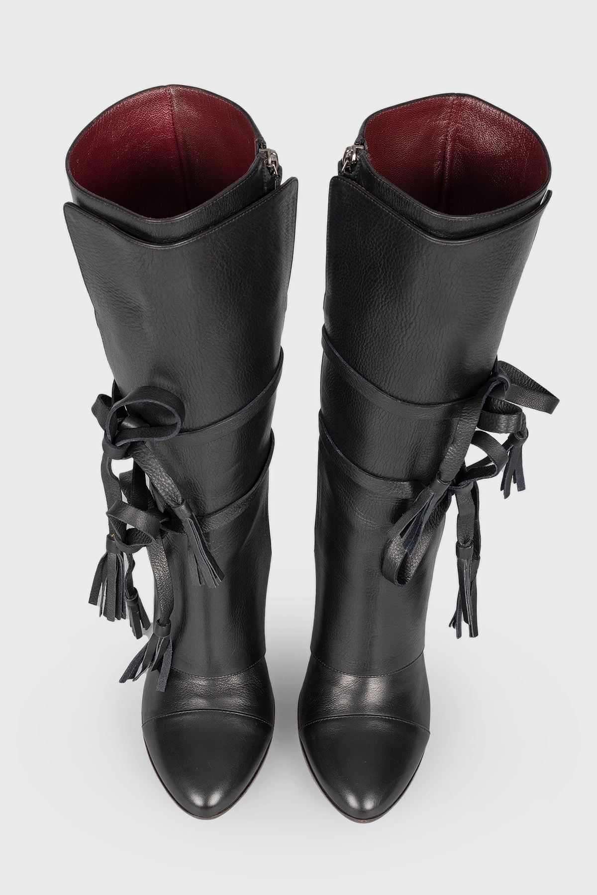Perforated leather boots