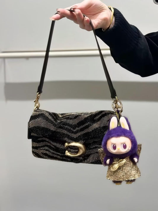 Black rhinestone patterned underarm crossbody bag