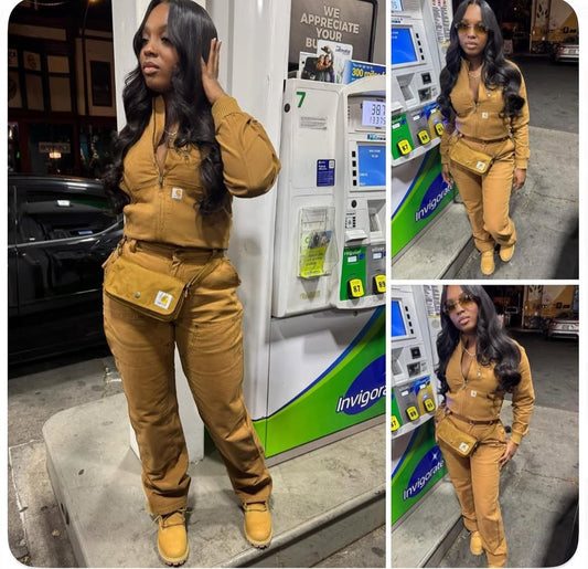 Workwear Pocket Fitted Jumpsuit
