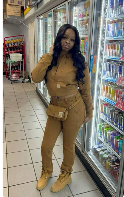 Workwear Pocket Fitted Jumpsuit