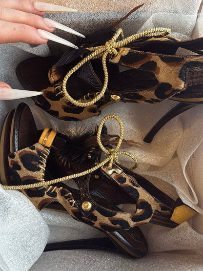 Leopard print and python print high heels
