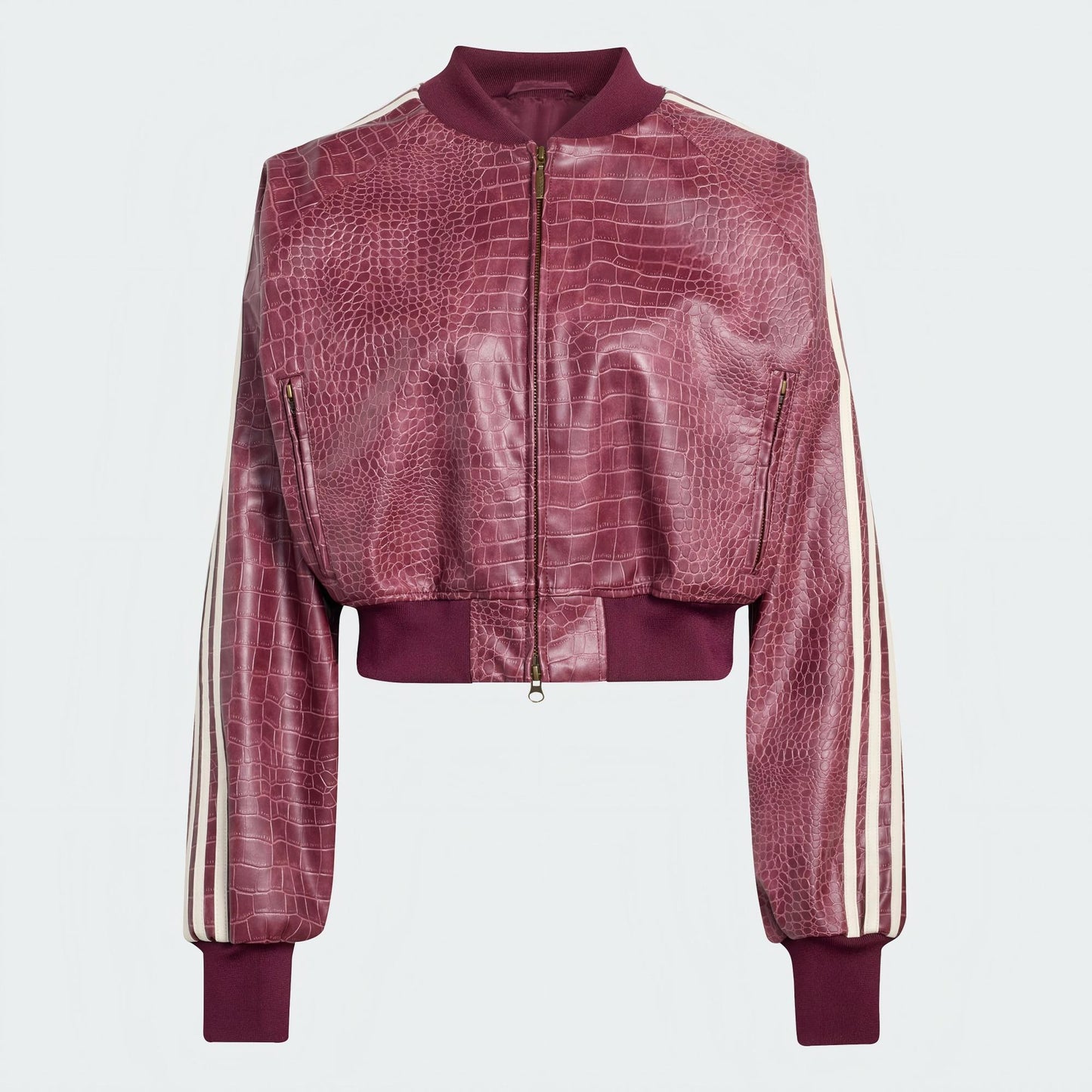 Faux leather jacket and skirt set