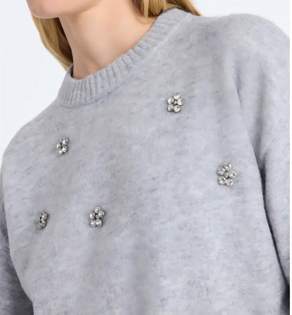 Crystal-embellished sweater dress set
