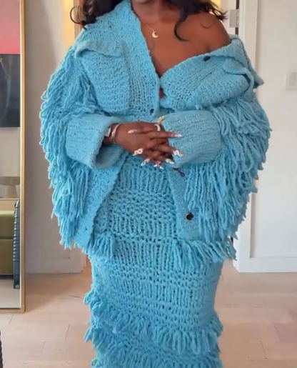 Knitted Tassel Set