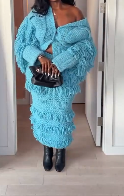 Knitted Tassel Set