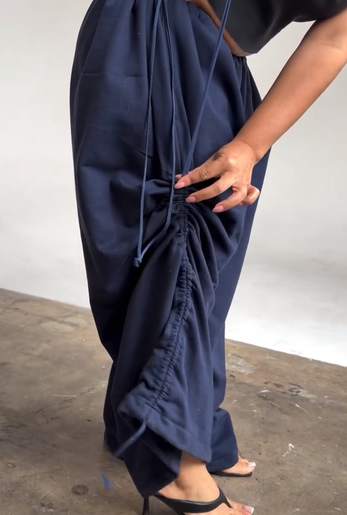 Multiple ways to wear elastic waist pants