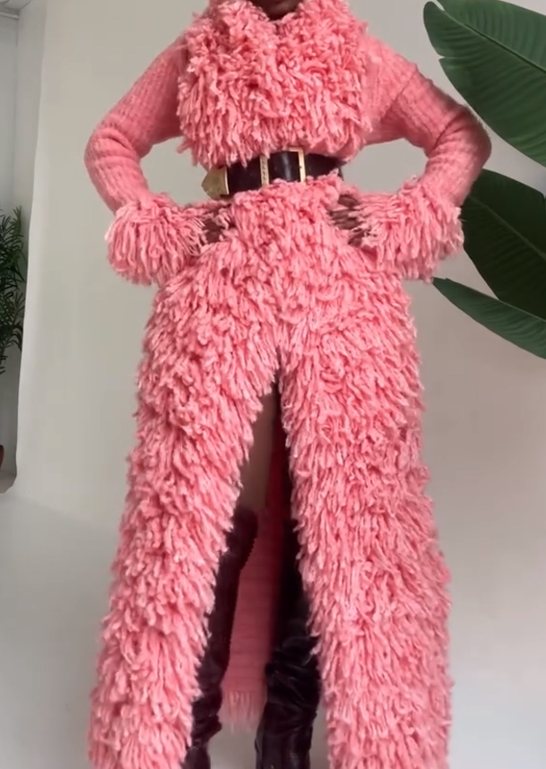 Tassel Knit Long Coat